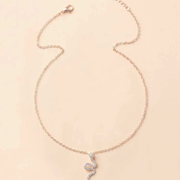 Last! Gold cz minimalist Snake necklace choker - Picture 4 of 5